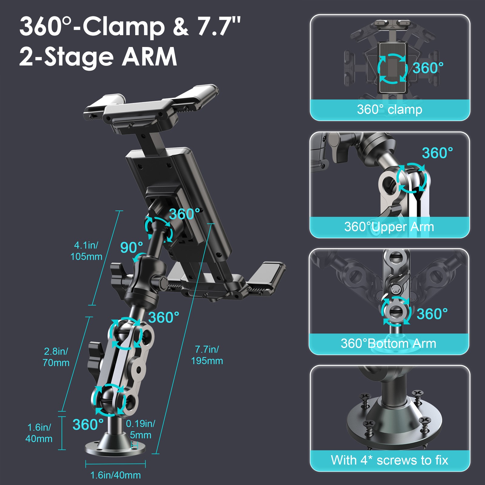 Support de tablette robuste po - Tablet Car Mount avis et prix