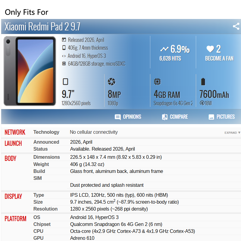 Étui pour Redmi Pad 2 9.7 avec - Redmi Tablet Accessories avis et prix
