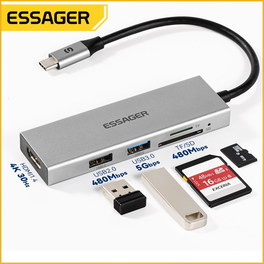 Essager 5 en 1 USB C HUB HDMI- - Hdmi Adapter Tablet avis et prix