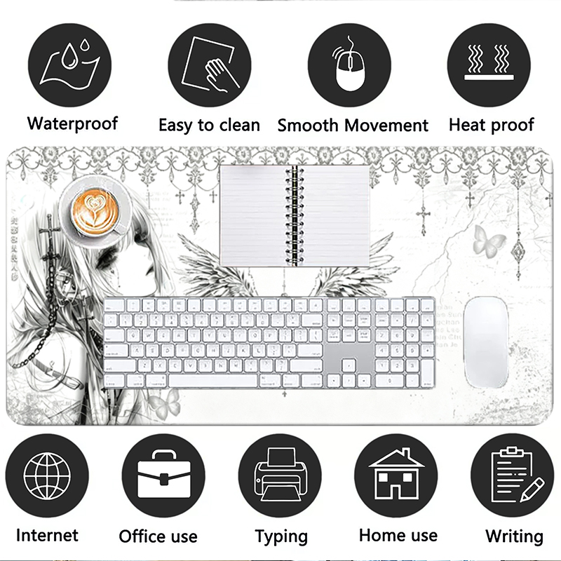 Tapis de souris en cuir noir e - Tablet With All Accessories avis et prix
